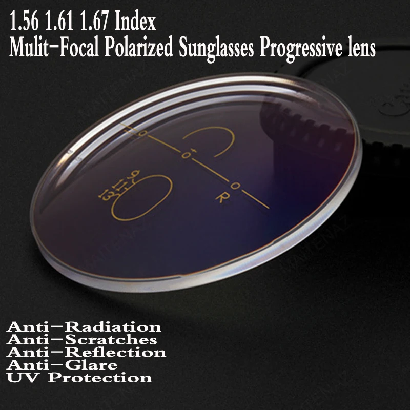 1.56 1.61 1.67 Index Aspheric Multi-Focal Progressive Polarized Sunglasses Optical Prescription Lens Recipe Glasses Lens FT0006