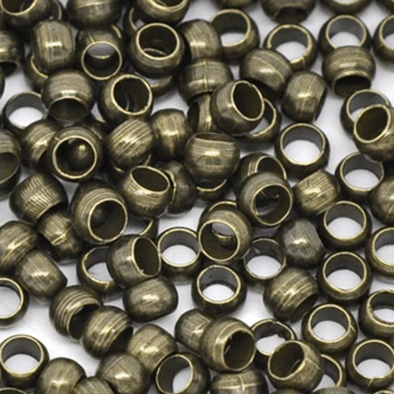 LASPERAL Обжимные бусины 4 мм серебристого цвета круглые разделители фурнитура для