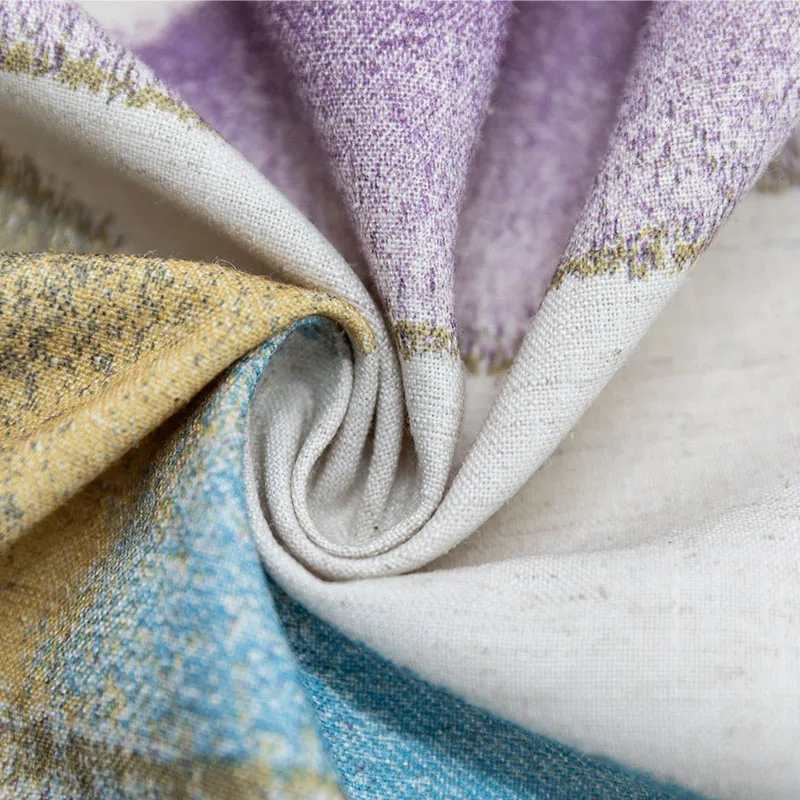 Modern Printed Cotton Curtains for Living Room Purple Thick Drapes Bedroom Triangle Kids Blinds Window Treatments Panel | Дом и сад