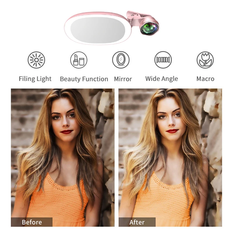 Селфи фотография 60 Светодиодный ная вспышка Портативный Мобильный объектив