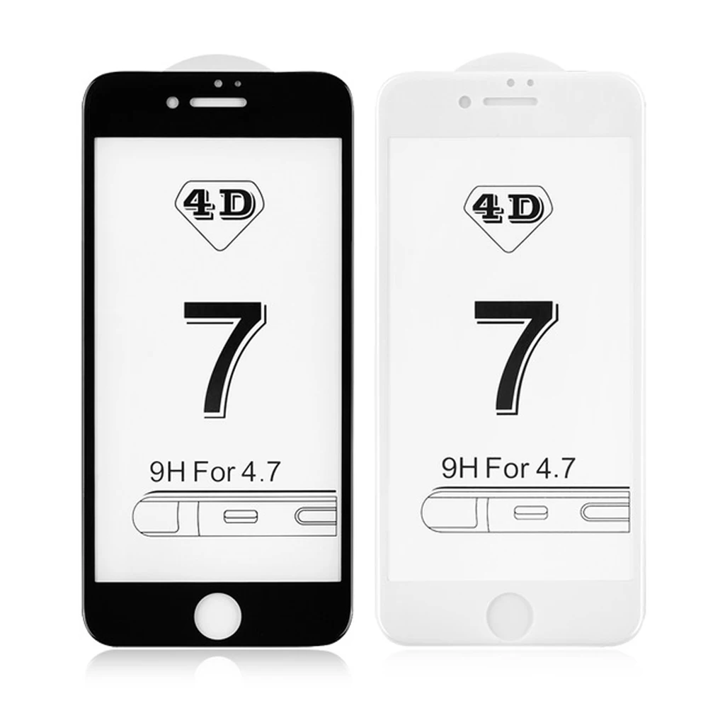 Для iPhone 6s 7 Plus защитное стекло полное покрытие 4D (Новый 3D) закаленное на Защитное