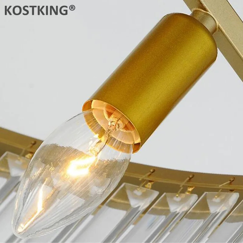 Золотая хрустальная люстра для гостиной круглая Европейская креативная