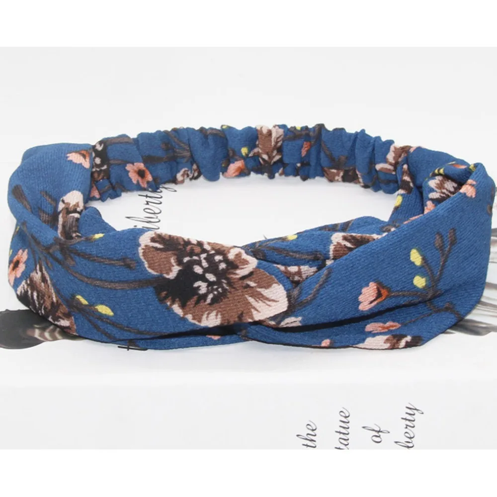 Закрутки для девочек 1 шт. большой цветочек шифон Креста лук оголовье упругой