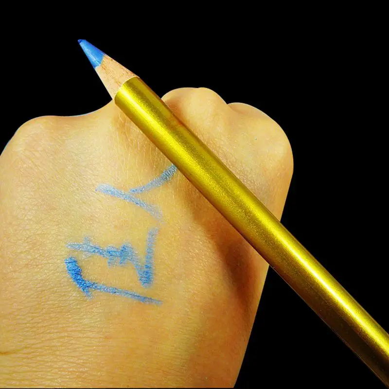 Профессиональный алмазный карандаш с синей блестящей подводкой для глаз длина