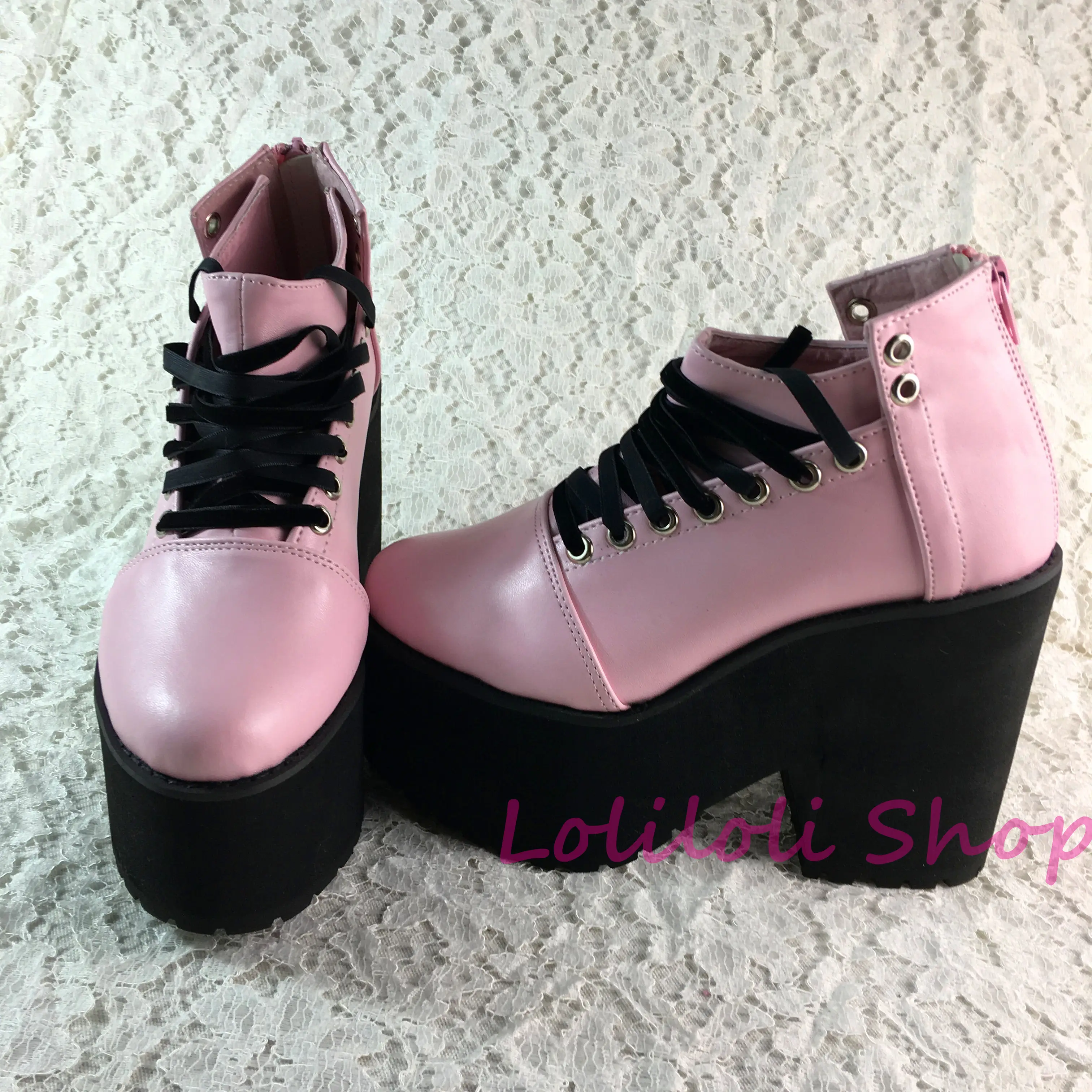 Туфли принцессы sweet lolita Loliloliyoyo antaina японский дизайн на заказ Розовые Яркие туфли