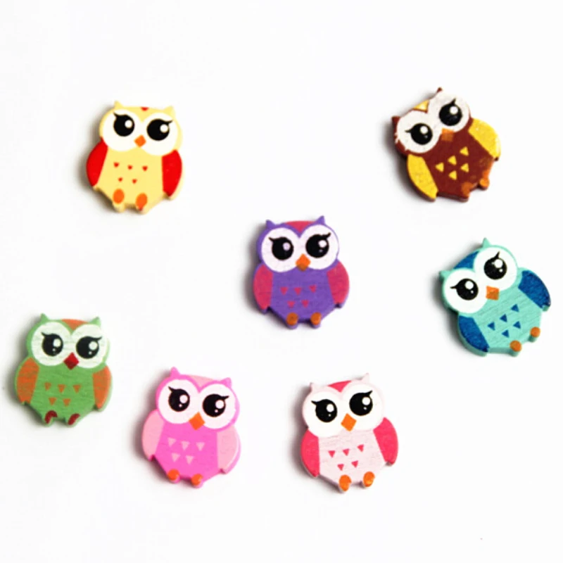 2016 деревянные бусины 50 шт. в виде совы прекрасная фотография Детские Поделки