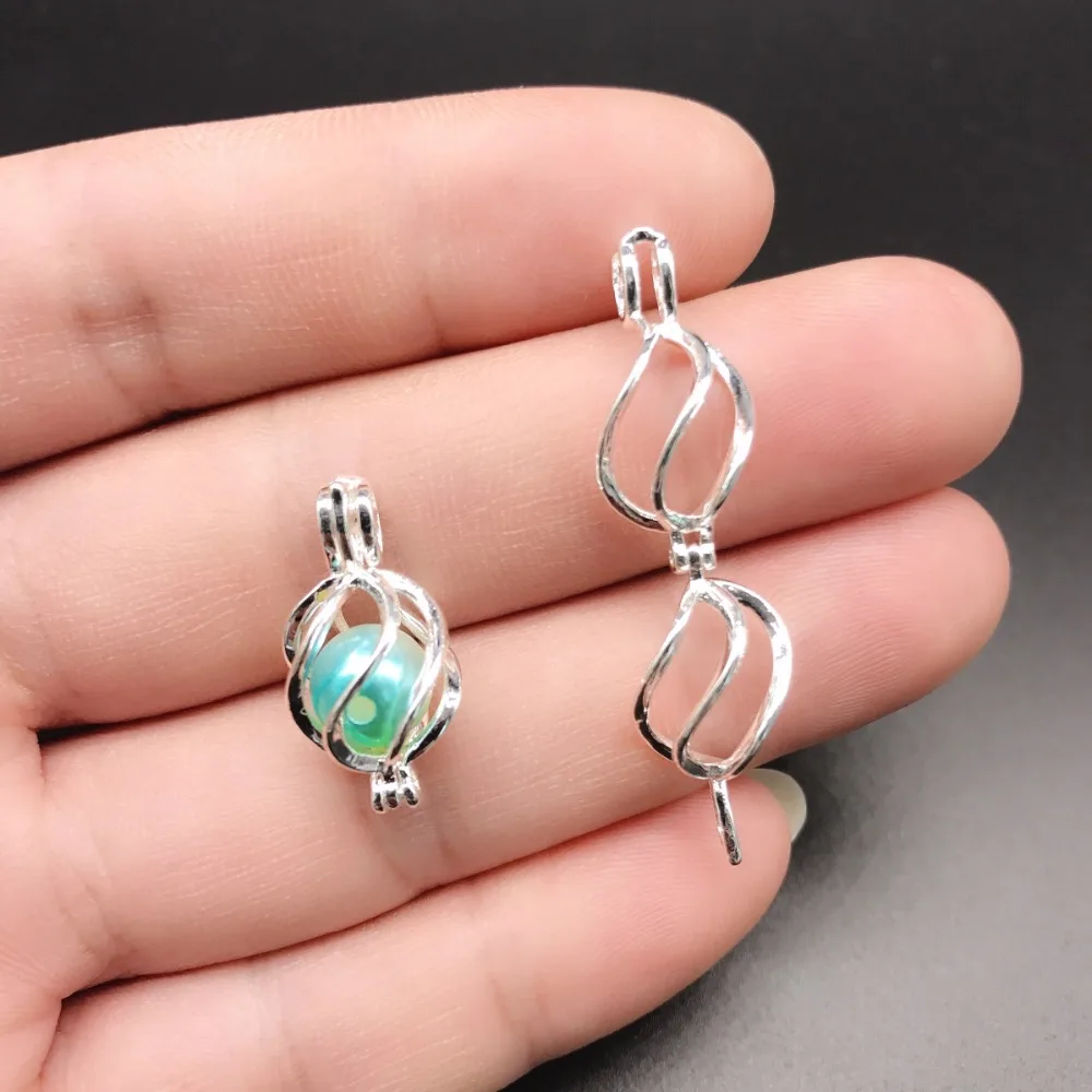 10 шт. серебряный милый твист шар жемчужная клетка товары для изготовления