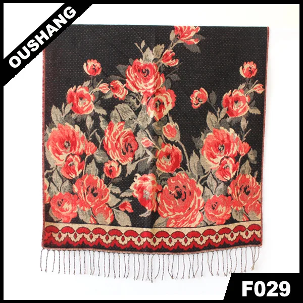 2014 new winter blossom cashmere scarf print floral scarves increased thickening warm fringed gl0070 | Аксессуары для одежды
