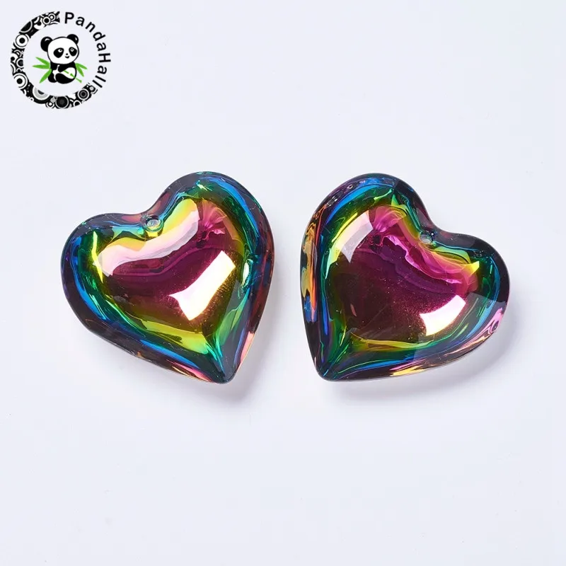 

20pcs Crystal Heart Glass Pendant for Necklace Jewelry Making 42x43.5x15mm Hole: 2mm