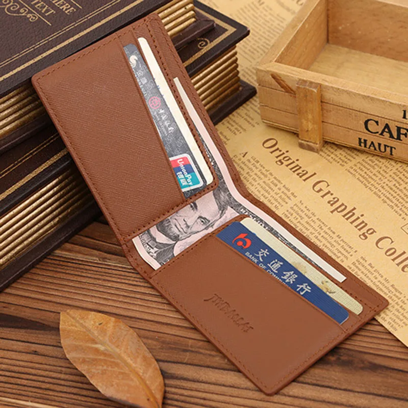 Мужской однотонный кошелек простой стиль зажим для денег синий коричневый