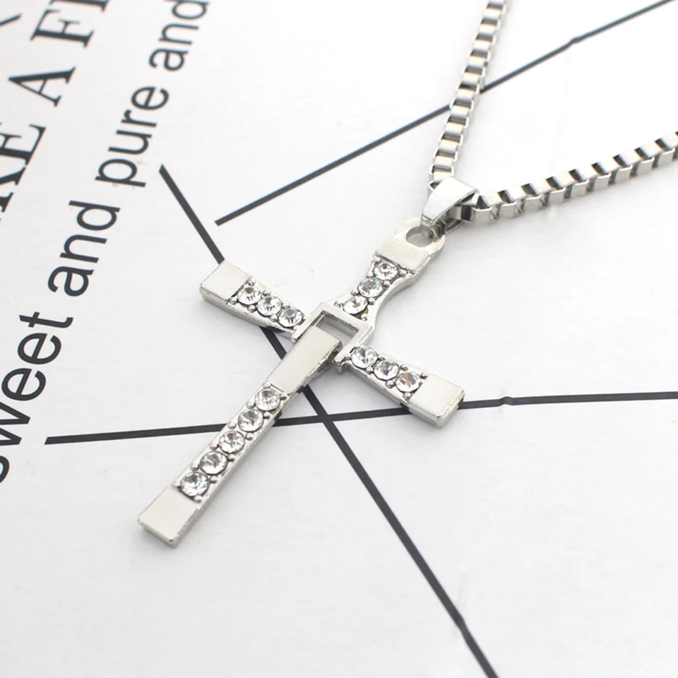 Cross Zircon Necklace Hiphop Rock Street Culture Titanium Stainless Steel Gold Silver Chain Necklace Fashion Man Jewelry Gift