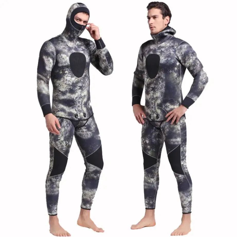 Зимний теплый неопреновый Гидрокостюмы 5 мм камуфляжные гидрокостюмы для