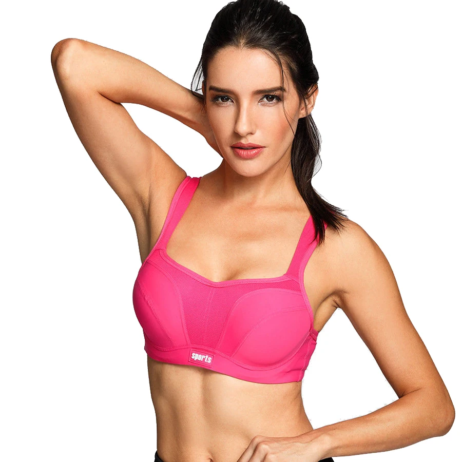 Женский ударопрочный спортивный бюстгальтер размера плюс с максимальной