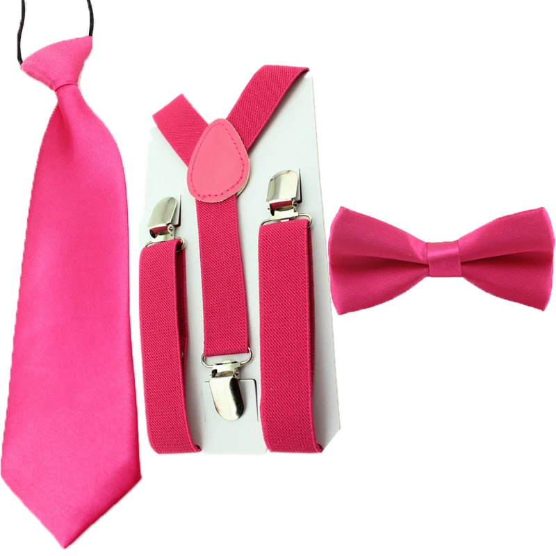 Fashion kids Suspender Adjustable Elastic Y-Back Braces Baby Suspenders Set Bow Tie + NeckTie for Wedding and Party |