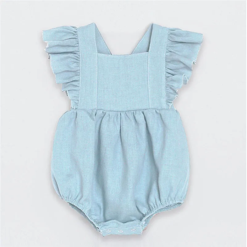 baby girl rompers 4 Весенние Комбинезоны для маленьких девочек; одежда принцессы с оборками для малышей; Одежда для новорожденных; Комбинезоны для младенцев; летняя одежда для малышей - Цвет: baby girl rompers 4