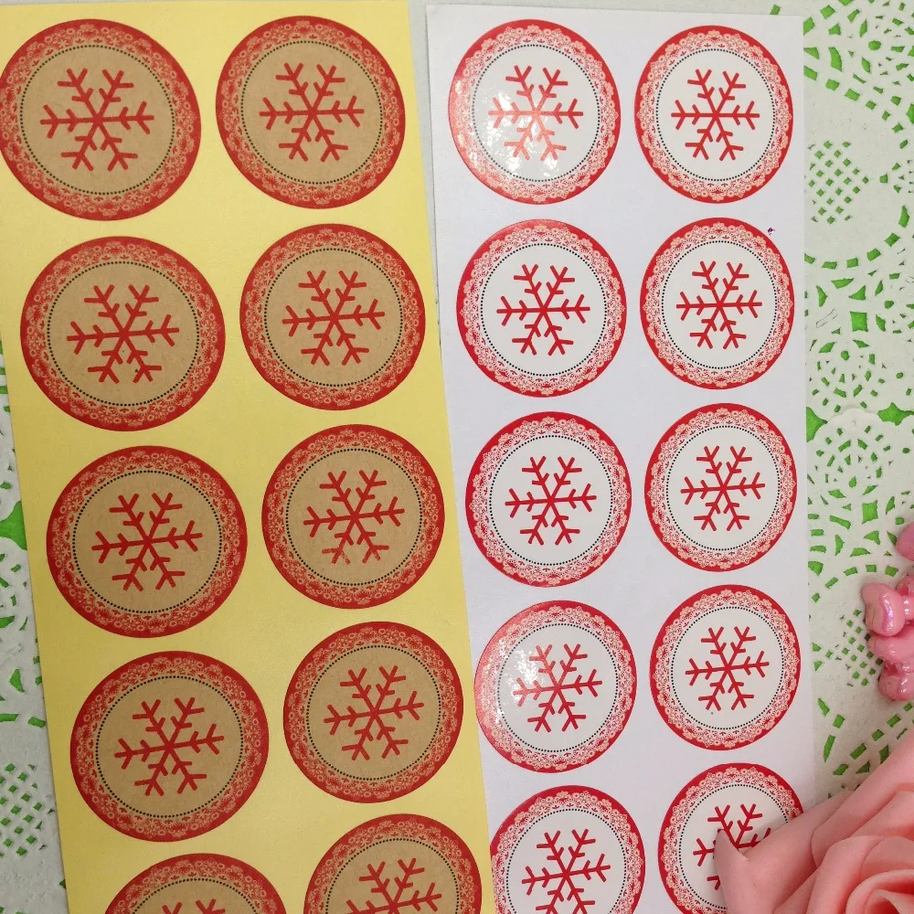 100 шт./лот 3 5x3 5 см стикер этикетки снежинки клейкие наклейки DIY для