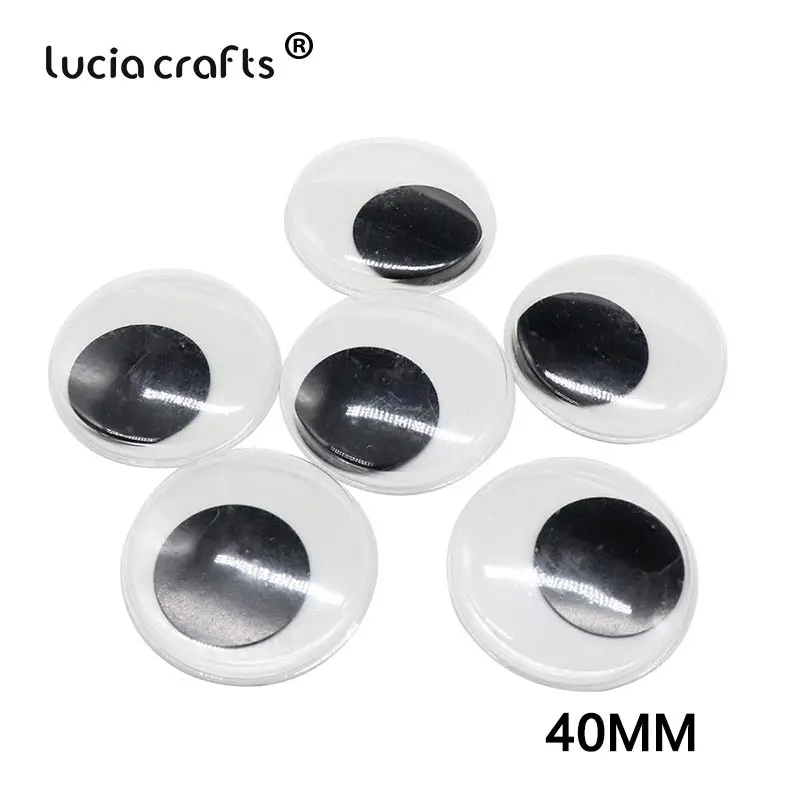 40mm 6pcs 5/7/8/10/12/15/20/25/30/35/40 мм Пластиковые волнистые игрушечные глаза для игрушек аксессуар(с самоклеющейся) K0804 - Цвет: 40mm 6pcs