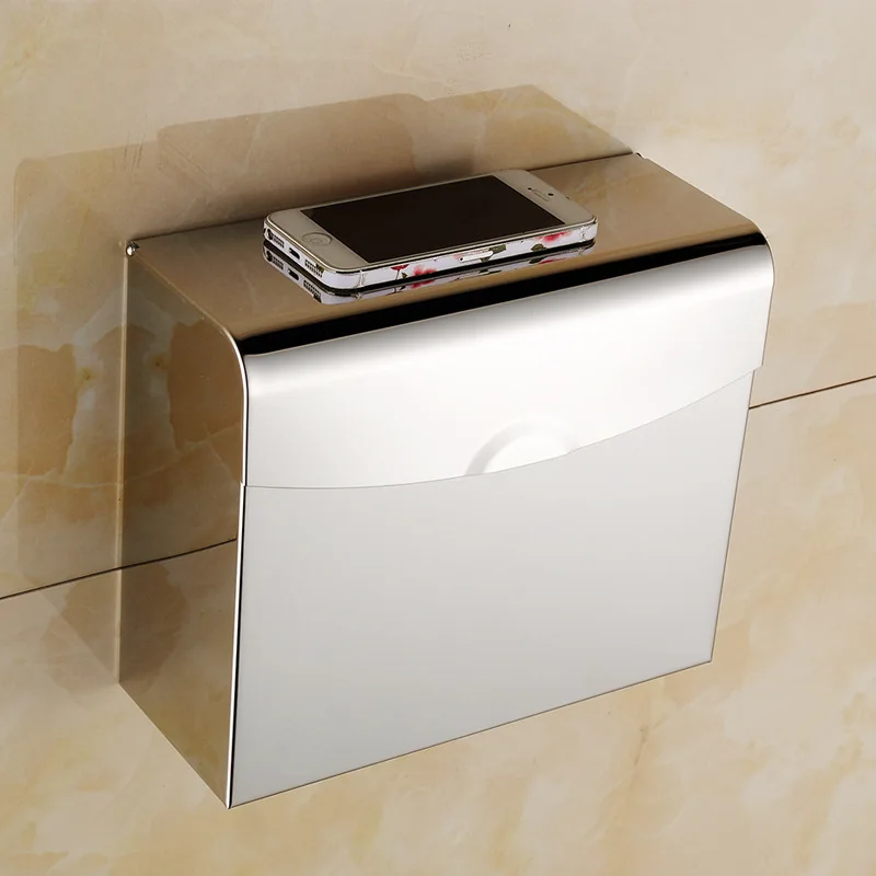 tissue box Набор подвесных полотенец из плотной нержавеющей стали для ванной комнаты, вешалка для полотенец, туалетная щетка, аксессуары для ванной комнаты, крючок, бумажная вешалка для полотенец - Цвет: tissue box