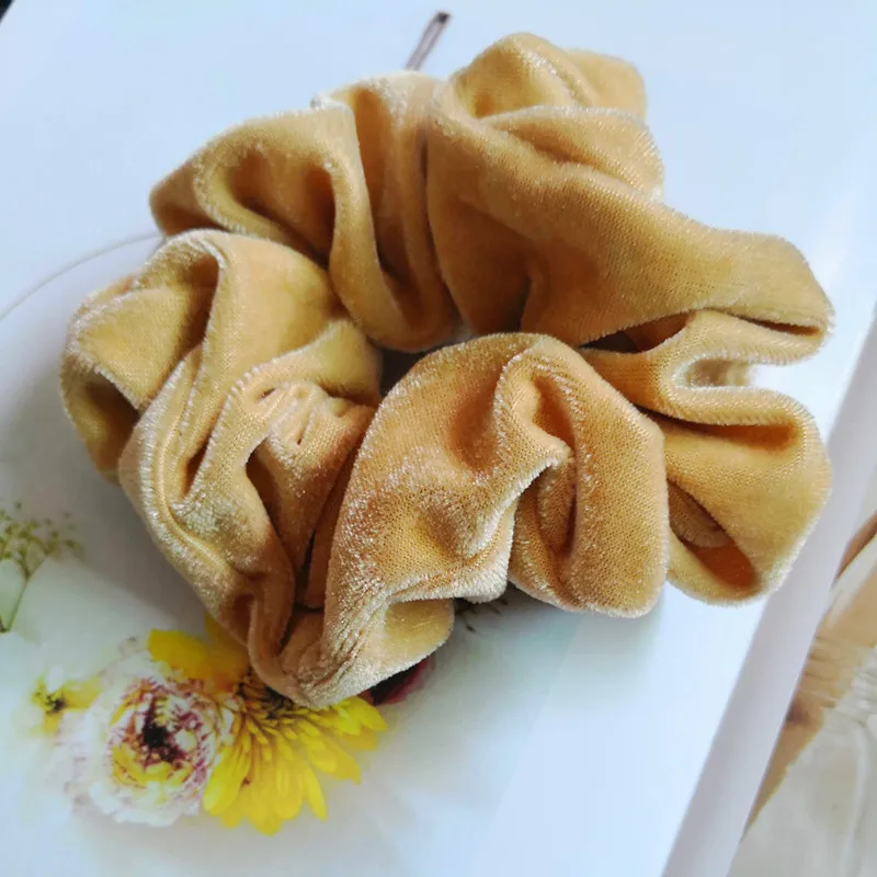 Cream Yellow Новые Большие резинки для волос для женщин большие резинки для волос веревки для густых волос Audlt аксессуары для волос PT037 - Цвет: Cream Yellow