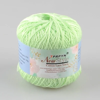 H05 water green TPRPYN 1 шт. = 50 г 8# хлопковая пряжа для вязания крючком тонкая пряжа для вязания крючком хлопчатобумажная пряжа для ручного вязания пряжа для машинного вязания - Цвет: H05 water green