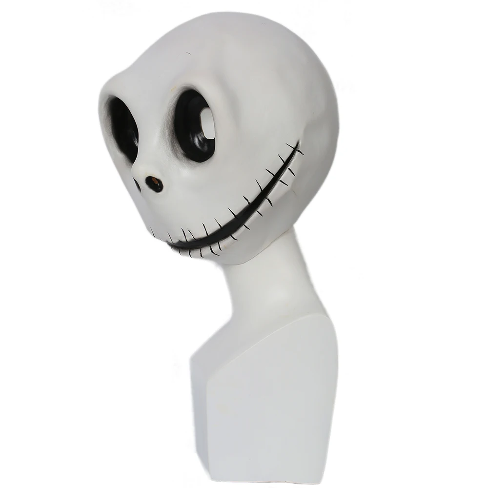 Кошмар перед Рождеством Джек Скеллингтон из белого латекса Маска Фильм реквизит