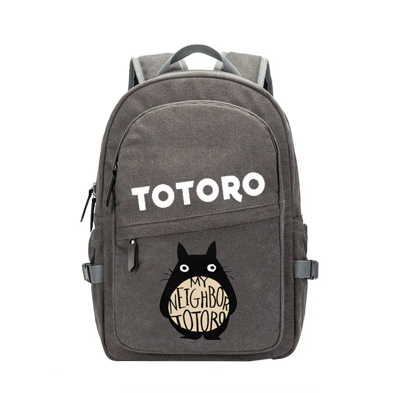 

My Neighbor Totoro Japan Anime Canvas Backpack Bakugou Katsuki Gray Rucksack School Book Laptop Bag Mochila