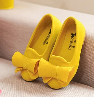 SH040Yellow Bekamille/популярная детская весенне-осенняя женская обувь; обувь принцессы для девочек; повседневная детская обувь с бантом; размеры 21-36 - Цвет: SH040Yellow