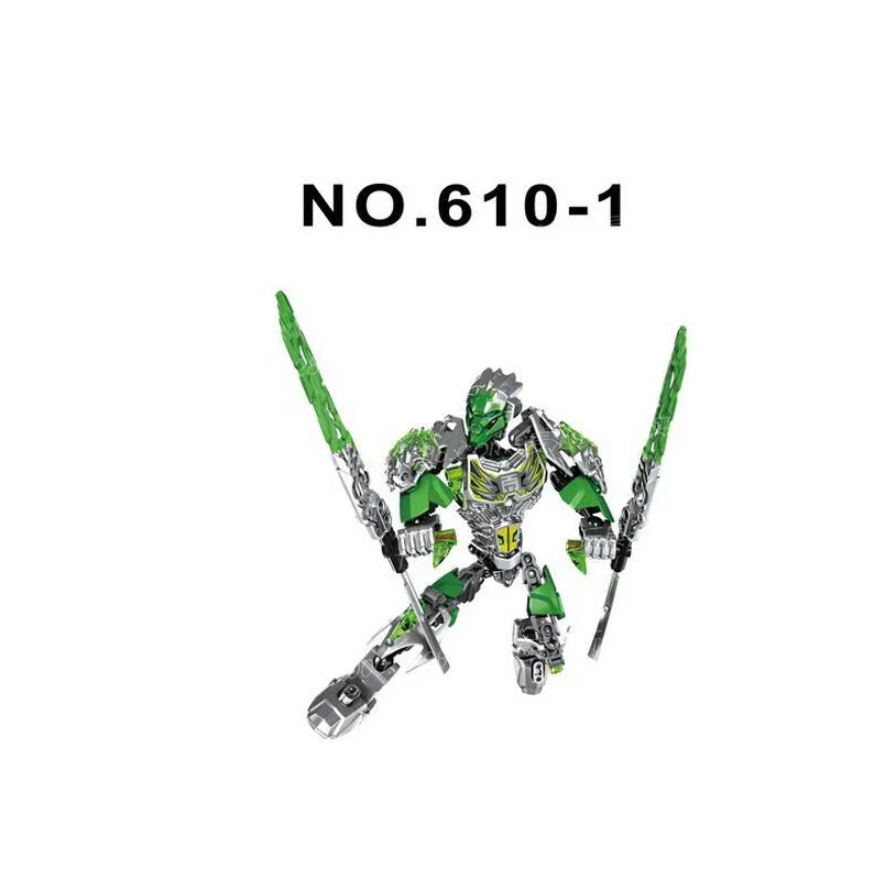 610-1 Новая маска Bionicle светильник Bionicle Lewa Jungle Хранитель рощи строительный блок совместим с 71305 игрушками - Цвет: 610-1