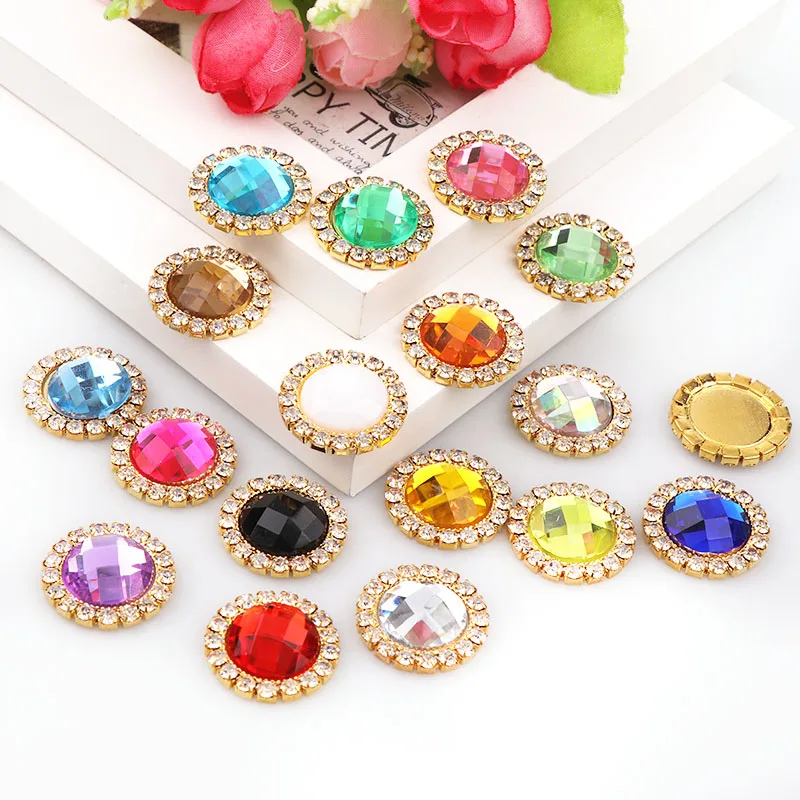 Внутренняя акриловая Стразы 21 мм внутренняя 14 латунная золотая металлическая