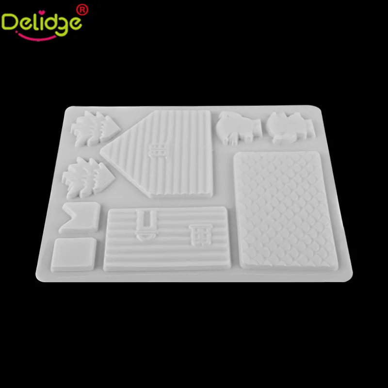 Delidge 1 шт. рождественский дом шоколадная форма пластиковая DIY Дом Форма для украшения тортов плесень Рождественский Пряничный дом плесень