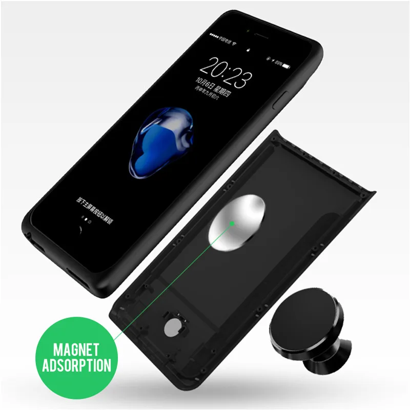 Мощность банк Зарядное устройство чехол для Apple iPhone 6/6 S/7/8/4 7 дюймов с креплением
