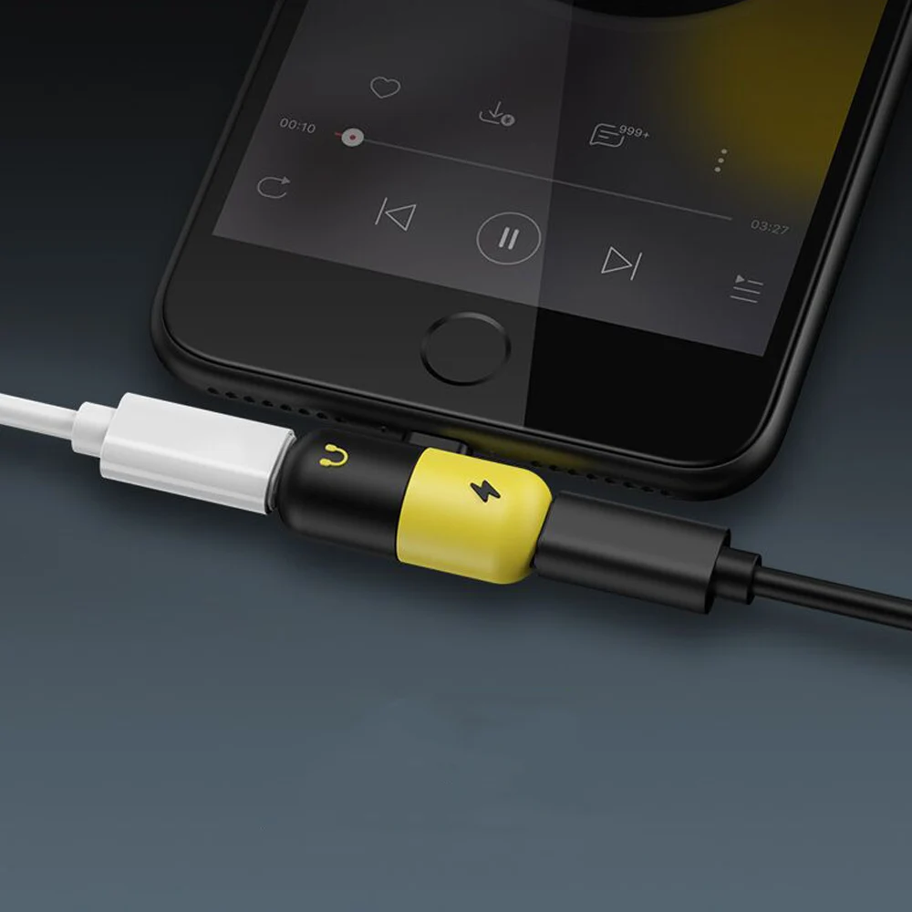 Для Lightning аудио зарядное устройство 2 в 1 адаптер для iPhone 7 8 Plus X зарядка/аудио