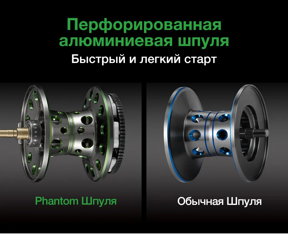 Piscifun Phantom углеродного Волокно Сверхлегкий 162 г Baitcasting катушка двойной тормоза 7.7 кг Макс Перетащите 7.0: 1 пресноводные Рыбалка катушка