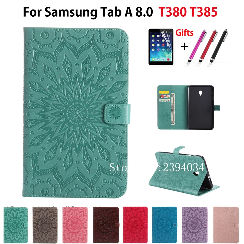 Чехол для Samsung Galaxy Tab A 8 0 чехол из искусственной кожи с тиснением под солнце