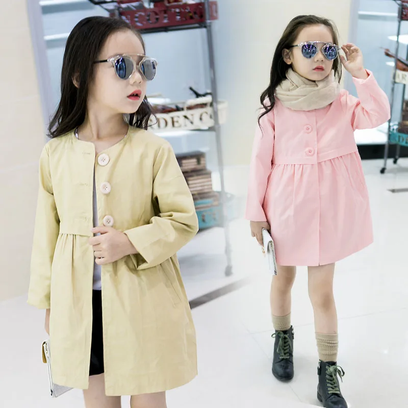 Пальто для девочек ветровка Повседневное Карамельный Цвет Красивая Детская