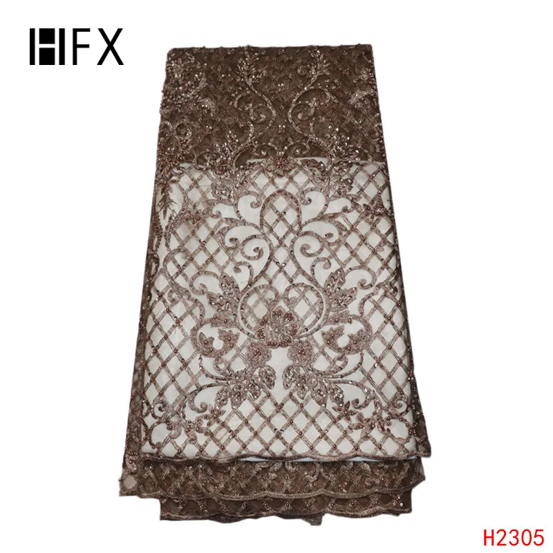 HFX роскошное французское кружевное платье ручной работы с бисером 2019 из фатина