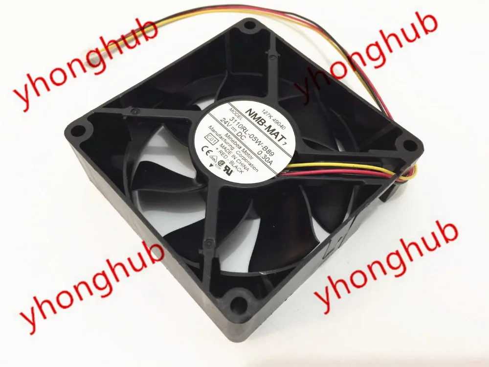 NMB MAT 3110RL 05W B89 C01 DC 24V 0.30A 3 жильный 80x80x25 мм Сервер вентилятор охлаждения|square fan|server