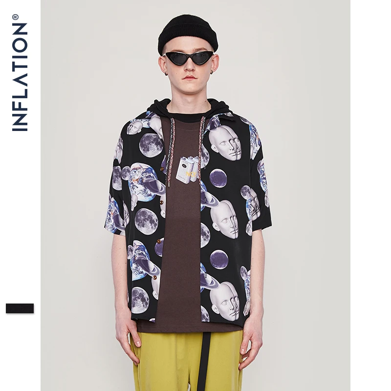 Летняя мужская гавайская рубашка с короткими рукавами и забавным принтом 2019