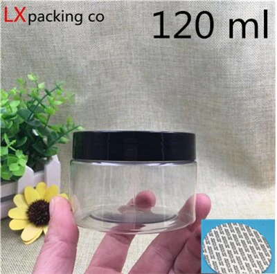 120 ml black lid 30 шт 50 100 150 180 200 250 мл Крем Конфеты Пластиковая упаковка бутылка черная баночка с крышкой pill контейнер для специй банка - Цвет: 120 ml black lid