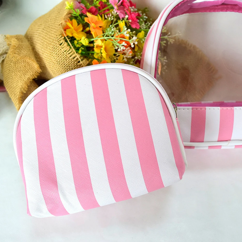 Косметичка для макияжа 2 шт./компл. волнистая полоска органайзер из ПВХ с принтом