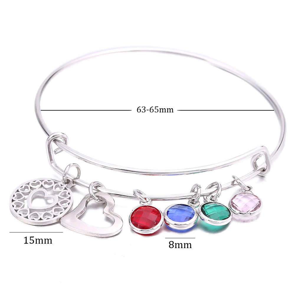 Женский браслет из нержавеющей стали с камнем-талисманом | Украшения и