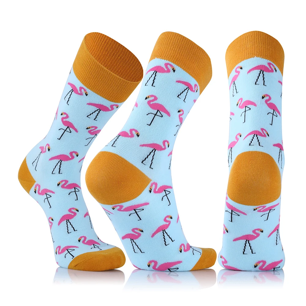 6 пар мужские носки хлопковые с принтом фламинго животные смешные короткие