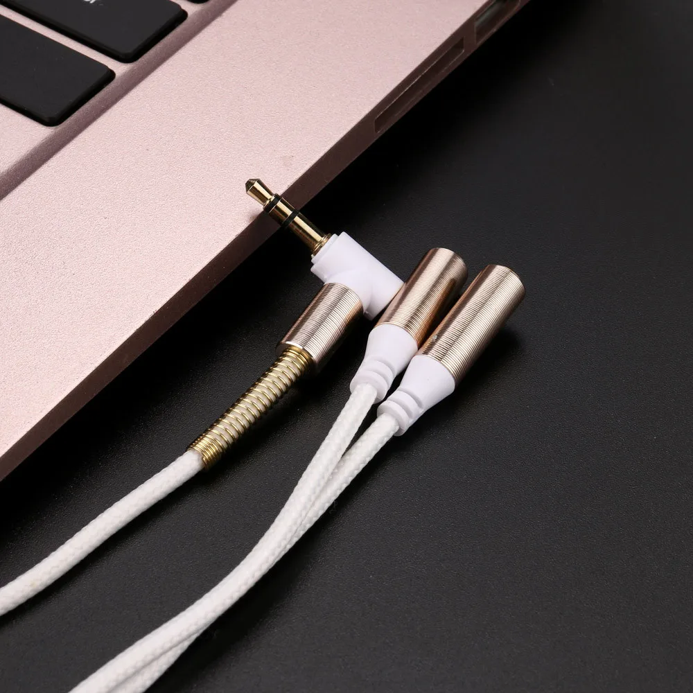 2019 3 5 мм стерео аудио папа-2 Женская гарнитура микрофон Y сплиттер кабель адаптер с