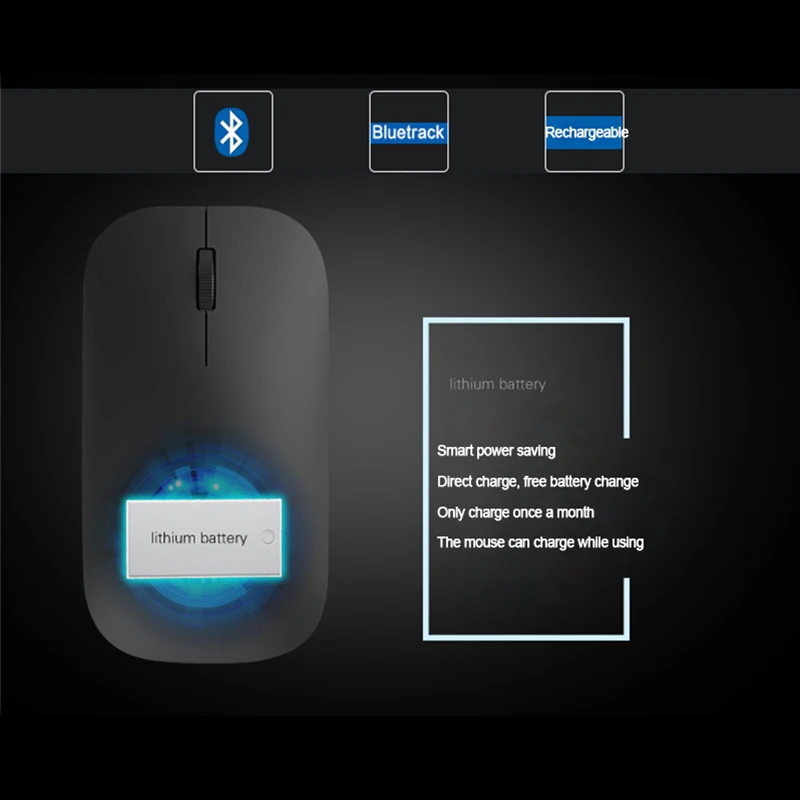 

Sovawin Bluetooth 3.0 Wireless Ultra Thin Rechargeable Mouse Silent Mouse Ergonomic Portable Optical Mice For PC Laptop Desktop