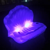 giant led light up shell float inflatable water floating row color shinning pearl ball scallop aqua loungers water mattress toys