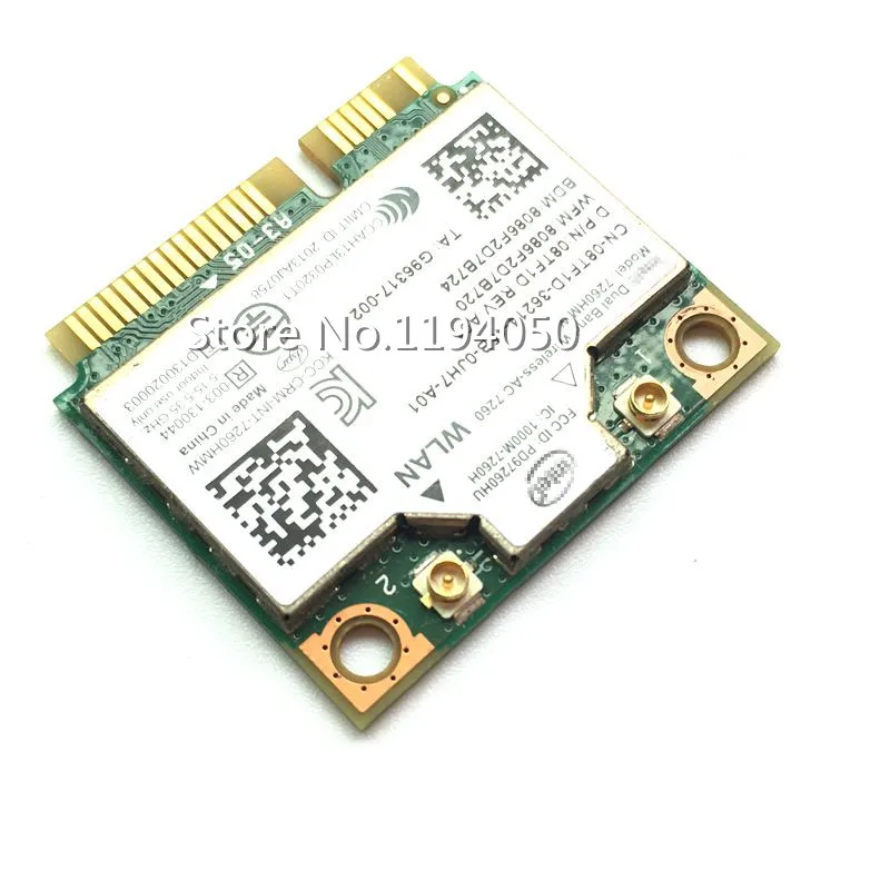 Беспроводная карта Двухдиапазонная Intel AC7260 7260HMW intel 7260AC 867 Мбит/с Половина мини PCI E