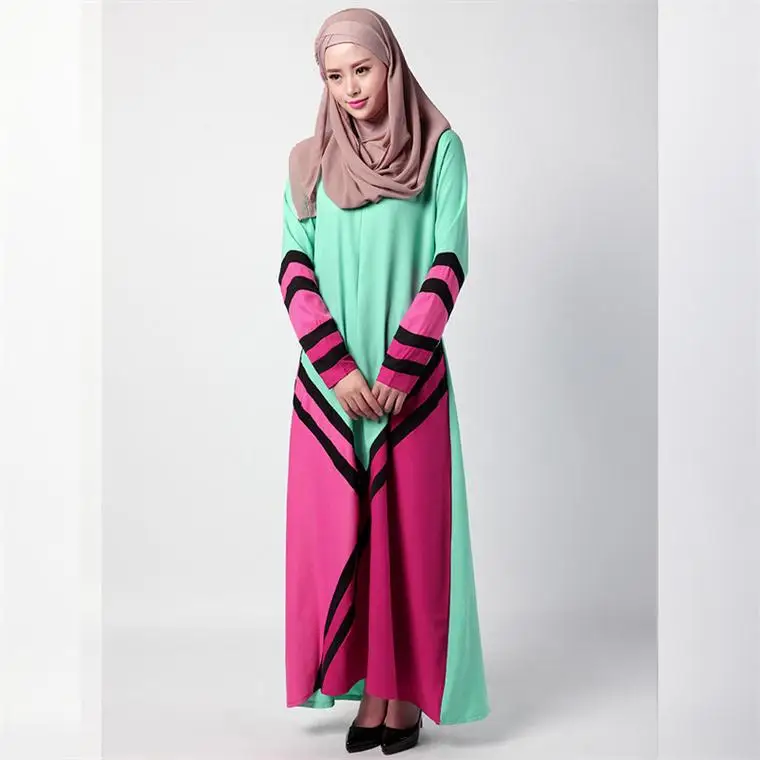 Женская Abayas платье женщин одежда Исламской твердых Турции халаты трикотажные