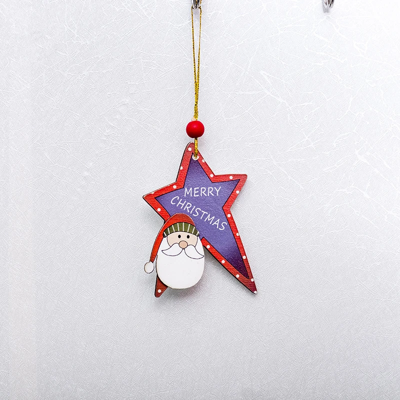 Деревянная подвеска в виде рождественской елки креативное украшение Санта