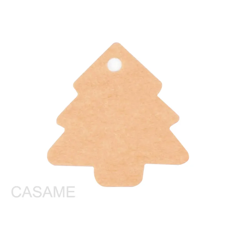 5x5cm Tree Brown 50 шт. ручная работа, открытка с благодарностью, крафт-бумага, бирка с сердцем, Подарочная бирка, этикетка, свадебная конфета, ярлык, посылка, украшение для рождественской елки - Цвет: 5x5cm Tree Brown