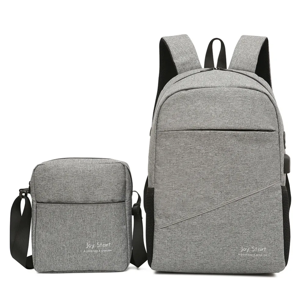 

2psc/set Men Women Backpack School bags multifunctional USB Charging Laptop Backpack Waterproof female Travel Bagpack Mochila